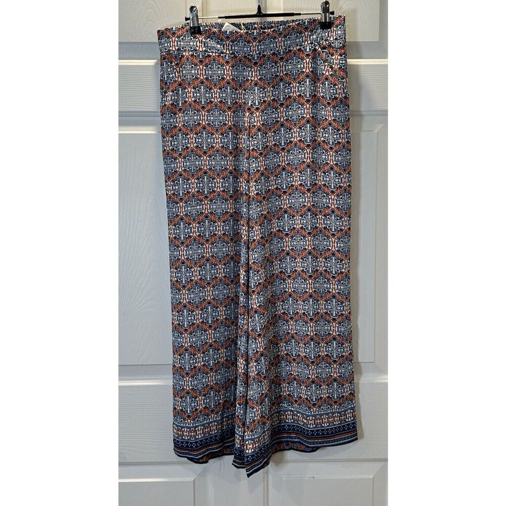 Max Studio Womens Size Large Abstract Print Wide Leg Pants Multicolor